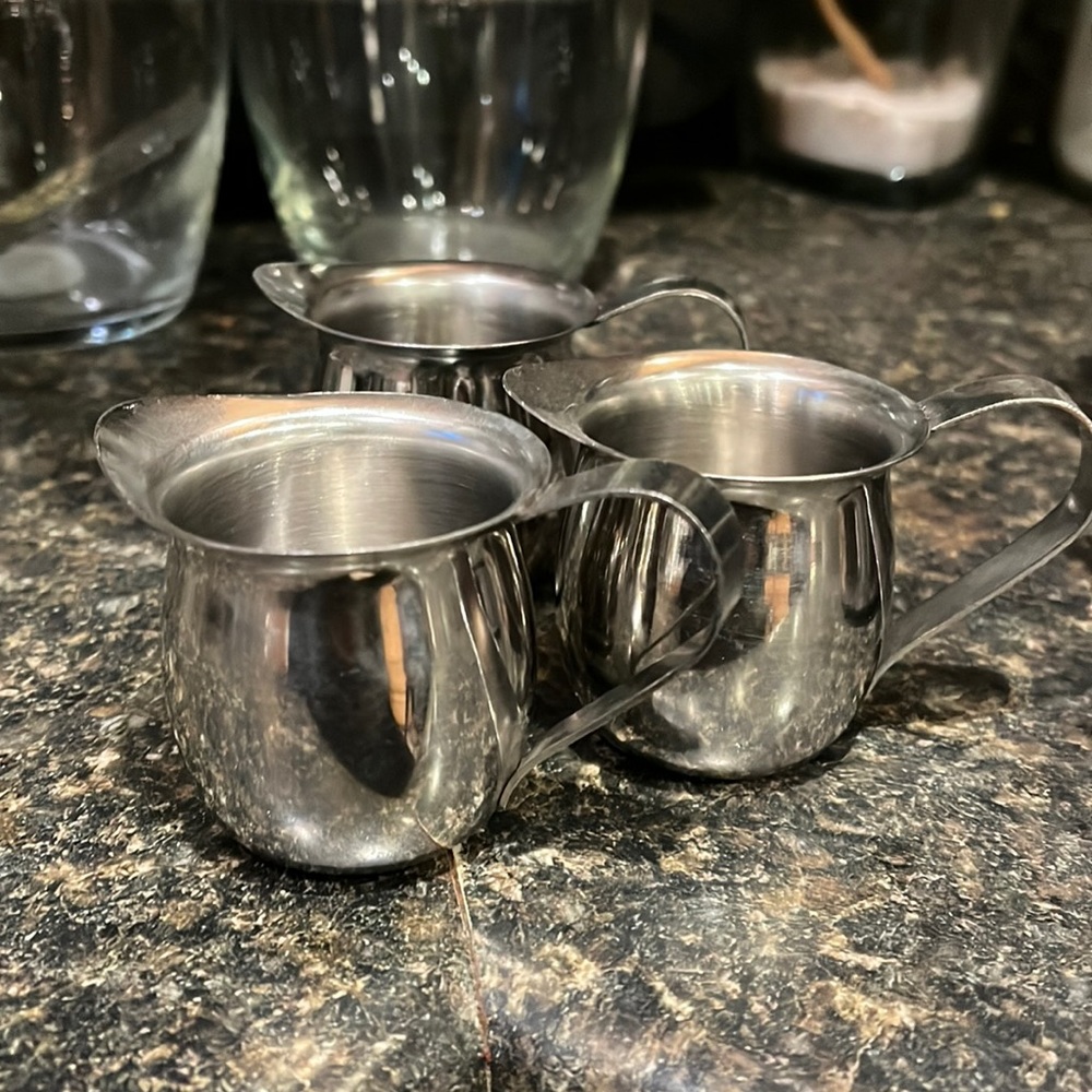 stainless steel mini creamer / demitasse espresso shot
